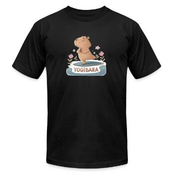 Capybara Yogi - Unisex Jersey T-Shirt by Bella + Canvas - black - Front - Jose (178cm)