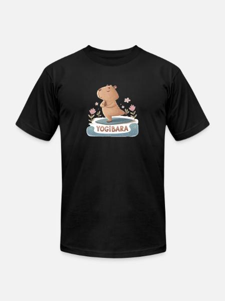 Capybara Yogi - Unisex Jersey T-Shirt by Bella + Canvas - black
