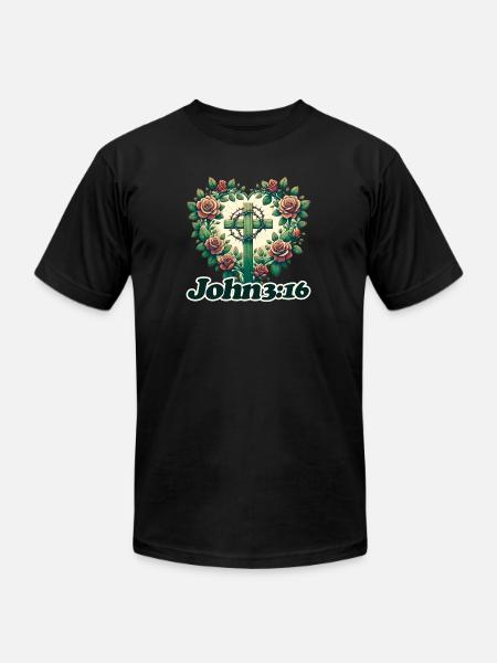 John 3:16 - Unisex Jersey T-Shirt by Bella + Canvas - black