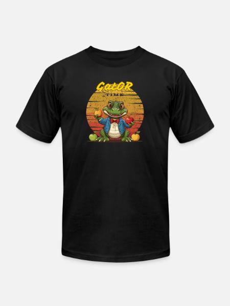 Alligator Apple Cute - Unisex Jersey T-Shirt by Bella + Canvas - black