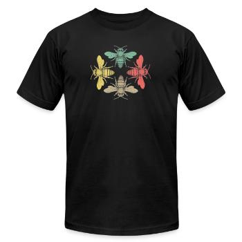 Débardeur Retro Vintage Graphic Bees - T-shirt unisexe Bella + Canvas - noir - Devant - Jose (178cm)