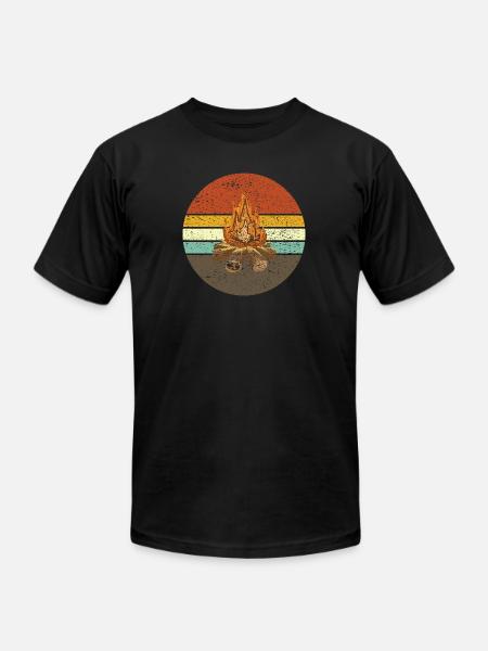 Campfire Retro - Unisex Jersey T-Shirt by Bella + Canvas - black