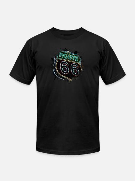 Route 66 - Unisex Jersey T-Shirt by Bella + Canvas - black