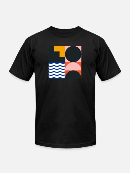 Abstraction Basic Shapes - Unisex Jersey T-Shirt by Bella + Canvas - black
