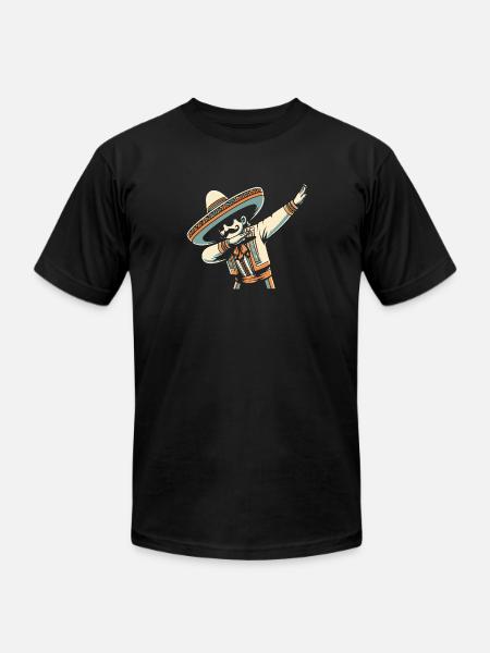 Dabbing Mexican - Unisex Jersey T-Shirt by Bella + Canvas - black