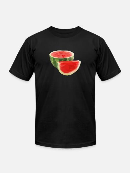 lowpoly watermelon fruit - Unisex Jersey T-Shirt by Bella + Canvas - black