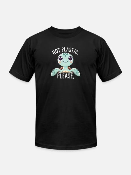 Not Plastic, Please - Unisex Jersey T-Shirt by Bella + Canvas - black