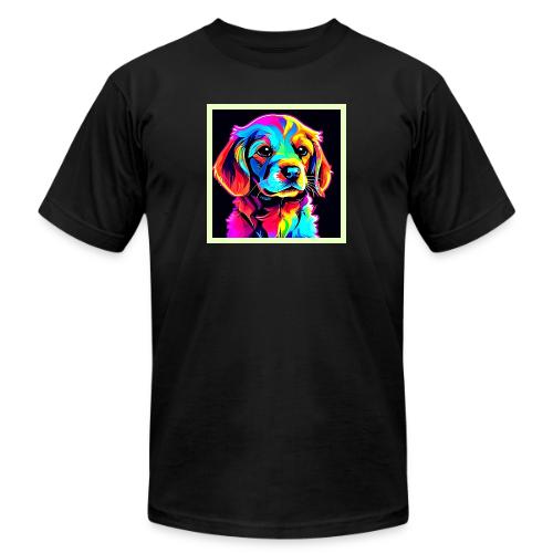 Rainbow Dog Portrait Art - Unisex Jersey T-Shirt by Bella + Canvas