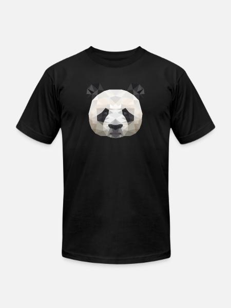 Panda Polygonal - Unisex Jersey T-Shirt by Bella + Canvas - black