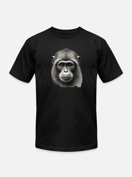 Chimp in Charcoal 4 - Unisex Jersey T-Shirt by Bella + Canvas - black