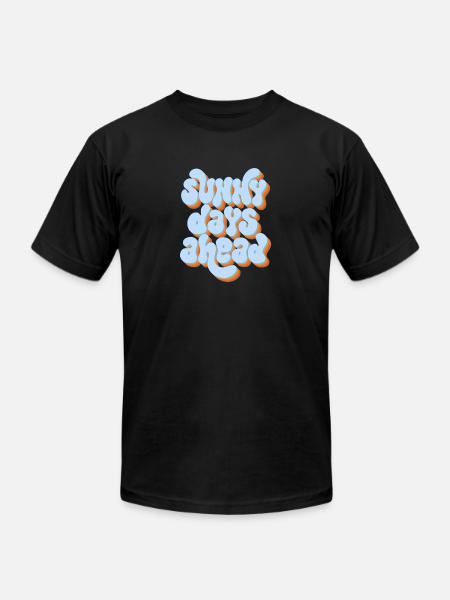 Sunny Days Ahead Retro 3D Typography Design - Unisex Jersey T-Shirt by Bella + Canvas - black
