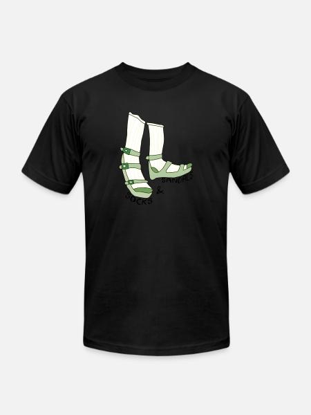 socks and sandals - Unisex Jersey T-Shirt by Bella + Canvas - black