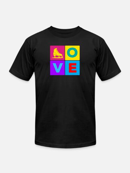 Love Figure Skating - Unisex Jersey T-Shirt by Bella + Canvas - black