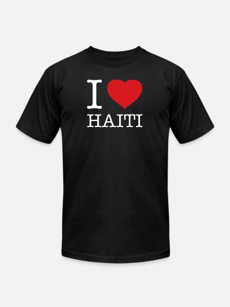 I LOVE HAITI - Unisex Jersey T-Shirt by Bella + Canvas - black