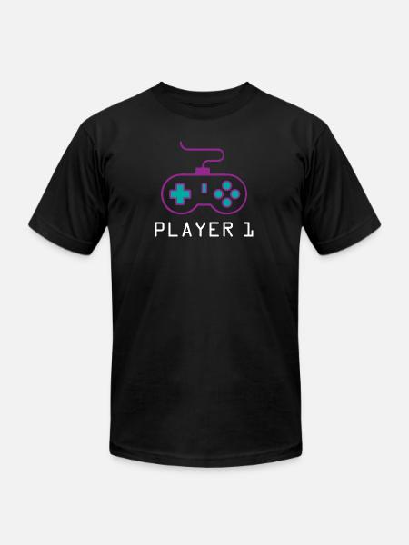 Player 1 Gamer - Unisex Jersey T-Shirt by Bella + Canvas - black