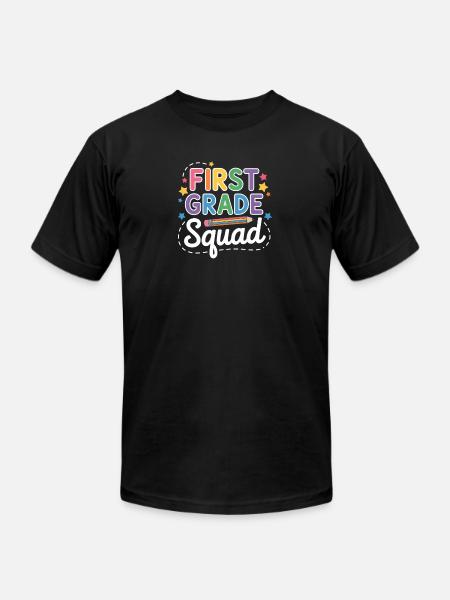 First Grade Squad Back To School - Unisex Jersey T-Shirt by Bella + Canvas - black