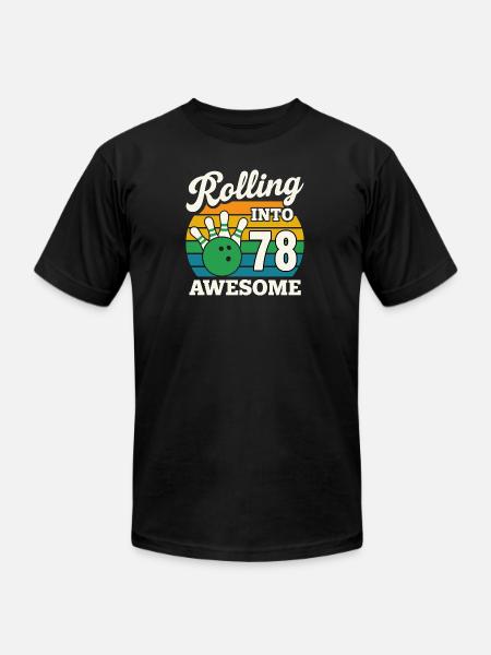 Bowling 78th Birthday Celebration Graphic - Unisex Jersey T-Shirt by Bella + Canvas - black