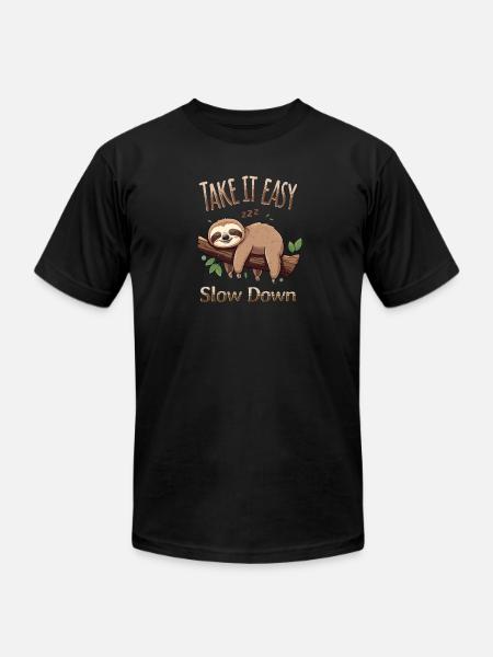 Sloth Take It Easy - Unisex Jersey T-Shirt by Bella + Canvas - black