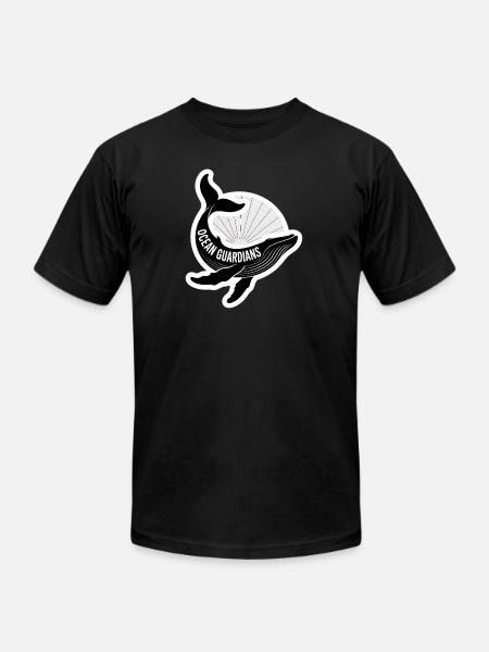 Ocean Guardians Whale Emblem - Unisex Jersey T-Shirt by Bella + Canvas - black