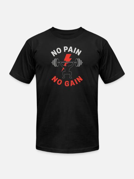 No Pain No Gain Gym - Unisex Jersey T-Shirt by Bella + Canvas - black