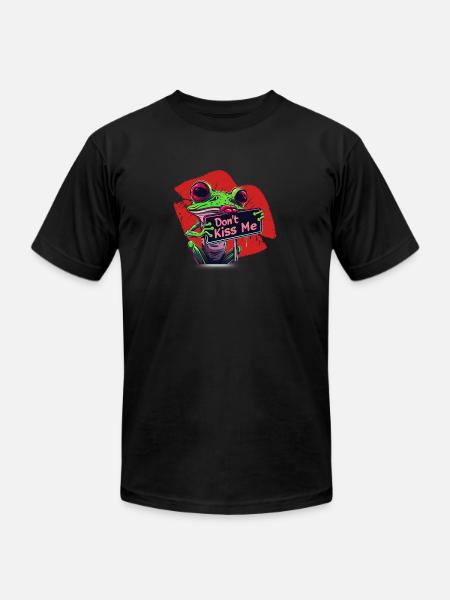 Dont Kiss Me Frog Popart - Unisex Jersey T-Shirt by Bella + Canvas - black