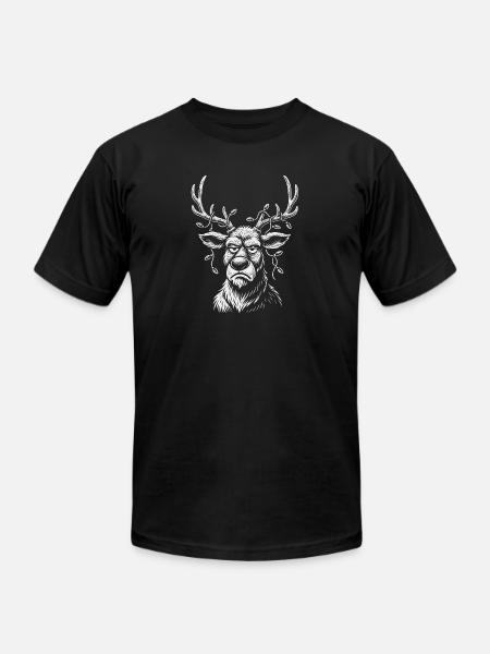 Grumpy Moose Vine Crown - Unisex Jersey T-Shirt by Bella + Canvas - black