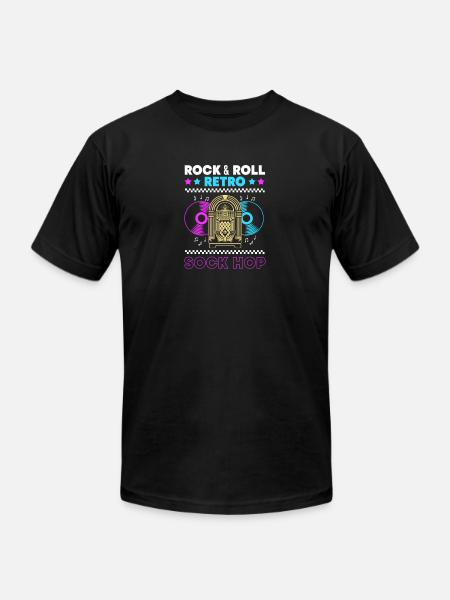 Music 50s Retro Sock Hop - Unisex Jersey T-Shirt by Bella + Canvas - black