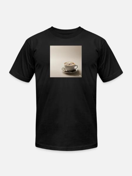 Morning Coffee Latte Art - Unisex Jersey T-Shirt by Bella + Canvas - black