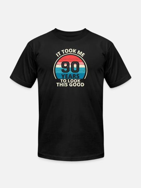 90th Birthday - Unisex Jersey T-Shirt by Bella + Canvas - black