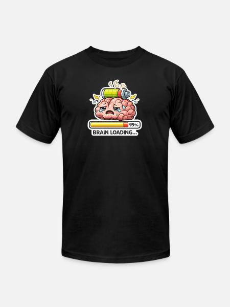 Brain Battery Loading - Unisex Jersey T-Shirt by Bella + Canvas - black