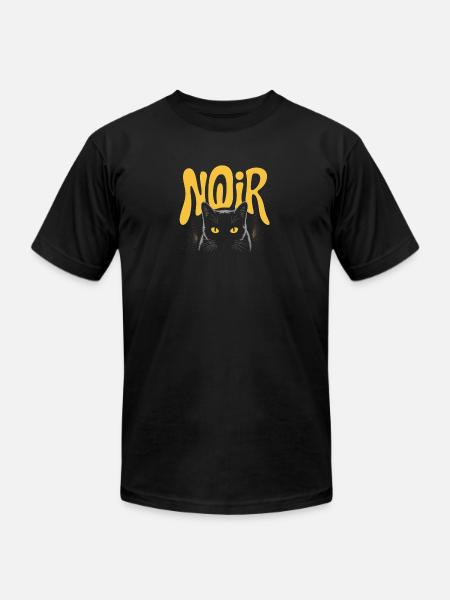 Noir Cat Glow Logo - Unisex Jersey T-Shirt by Bella + Canvas - black
