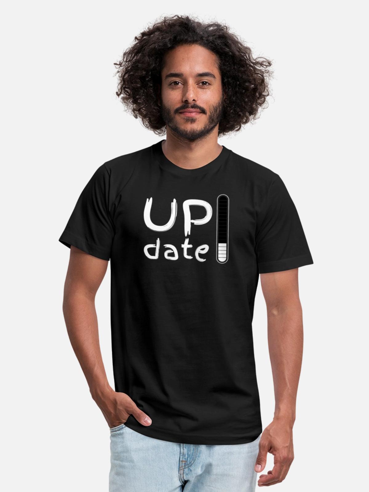 UPdate - Unisex Jersey T-Shirt by Bella + Canvas - black - Front - Jose (178cm)