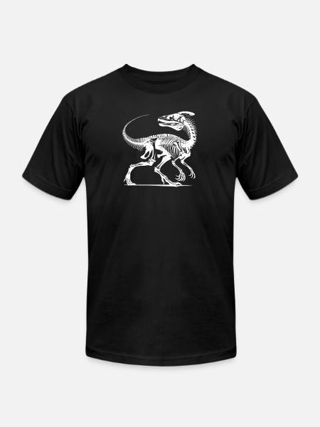 Dinosaur Raptor With Spine Bone - Unisex Jersey T-Shirt by Bella + Canvas - black