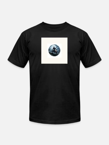 Moonlit Shadow Ninja Circle - Unisex Jersey T-Shirt by Bella + Canvas - black