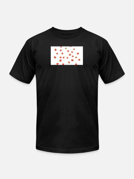 Strawberry Scatter Pattern - Unisex Jersey T-Shirt by Bella + Canvas - black