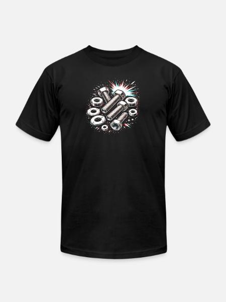 Screws Nuts Mechanic Tool Design - Unisex Jersey T-Shirt by Bella + Canvas - black
