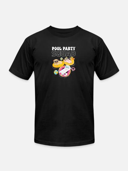 Kids Pool Party Squad Animals Birthday - Unisex Jersey T-Shirt by Bella + Canvas - black