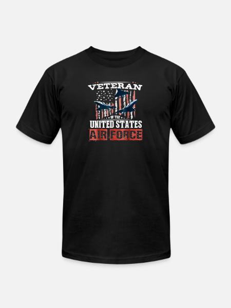 USAF Veteran Pride Art - Unisex Jersey T-Shirt by Bella + Canvas - black