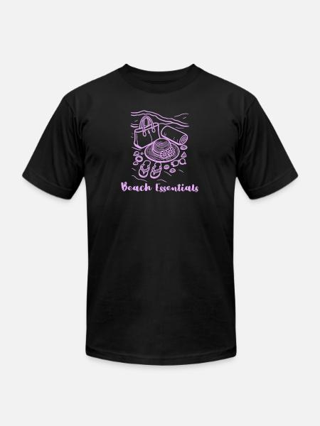 Beach Essentials Sketch - Unisex Jersey T-Shirt by Bella + Canvas - black