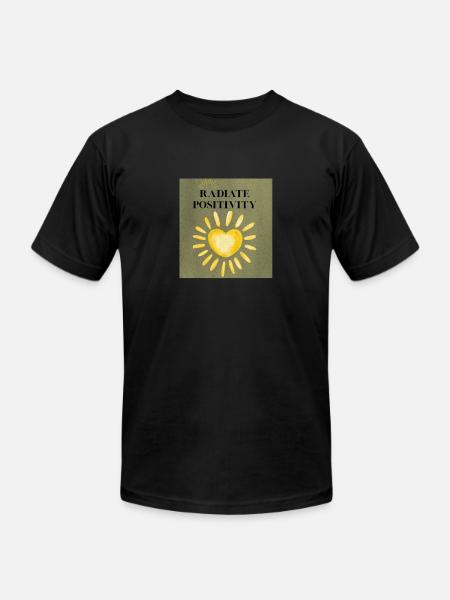 Radiate Positivity Sunheart - Unisex Jersey T-Shirt by Bella + Canvas - black