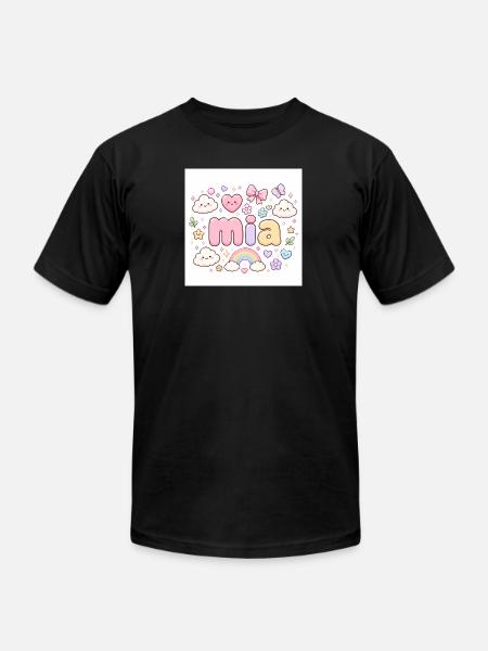 Mia Rainbow Cloud Cute Design - Unisex Jersey T-Shirt by Bella + Canvas - black