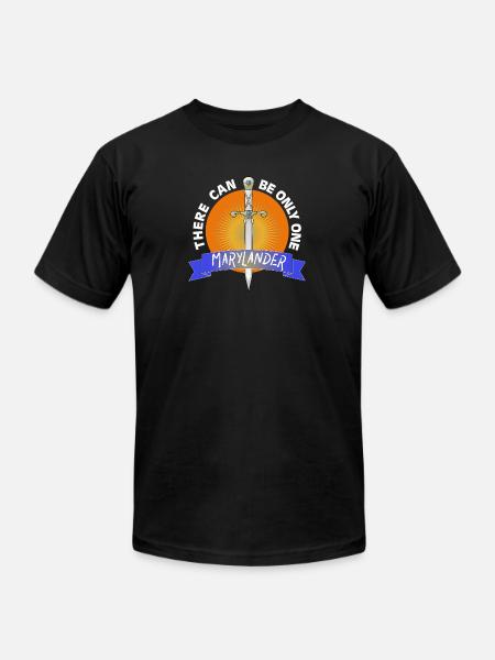 Marylander Sword Emblem Crest - Unisex Jersey T-Shirt by Bella + Canvas - black