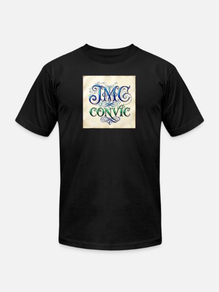 IMC Convic Monogram Flourish - Unisex Jersey T-Shirt by Bella + Canvas - black