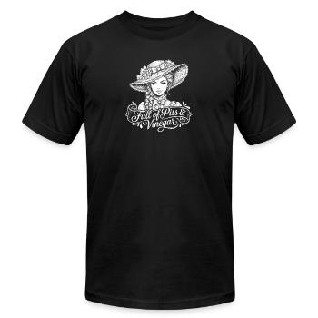 Full of Piss & Vinegar - Southern Belle - Unisex Jersey T-Shirt by Bella + Canvas - black - Front - Jose (178cm)