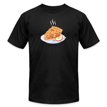 Cozy Apple Pie Slice - Unisex Jersey T-Shirt by Bella + Canvas - black - Front - Jose (178cm)