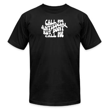Anti Social Call Me Graffiti - Unisex Jersey T-Shirt by Bella + Canvas - black - Front - Jose (178cm)