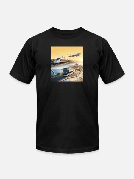 European Travel Journey Poster - Unisex Jersey T-Shirt by Bella + Canvas - black