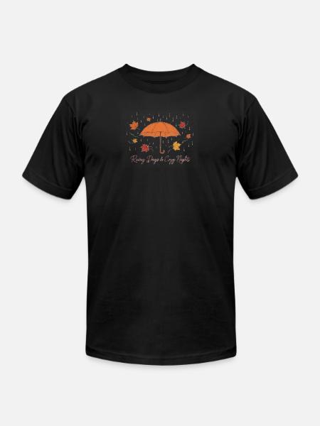 Rainy Days Cozy Nights Umbrella - Unisex Jersey T-Shirt by Bella + Canvas - black