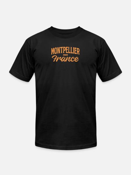 Montpellier France Retro Script - Unisex Jersey T-Shirt by Bella + Canvas - black