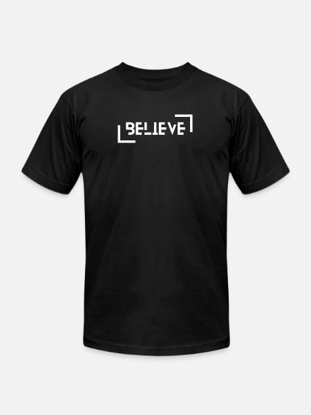 Believe-minimal-design - Unisex Jersey T-Shirt by Bella + Canvas - black